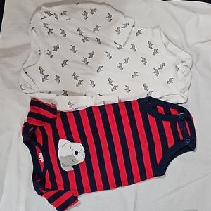 3 for $15!! 2 Baby Boys 3-6 M Bodysuits Child of Mine by Carter's Puppy Dog